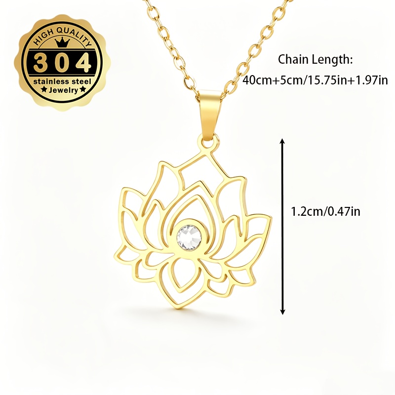 Elegant Women's Necklace with Hollow-Out Lotus Design